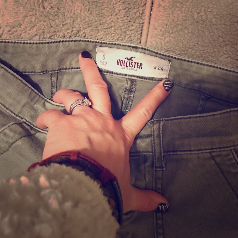 Army green hollister pants